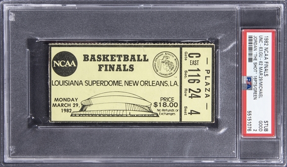 1982 NCAA Championship Tournament Semi-Finals Ticket Stub - PSA GOOD 2